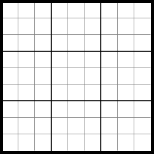 An empty 9x9 sudoku grid
